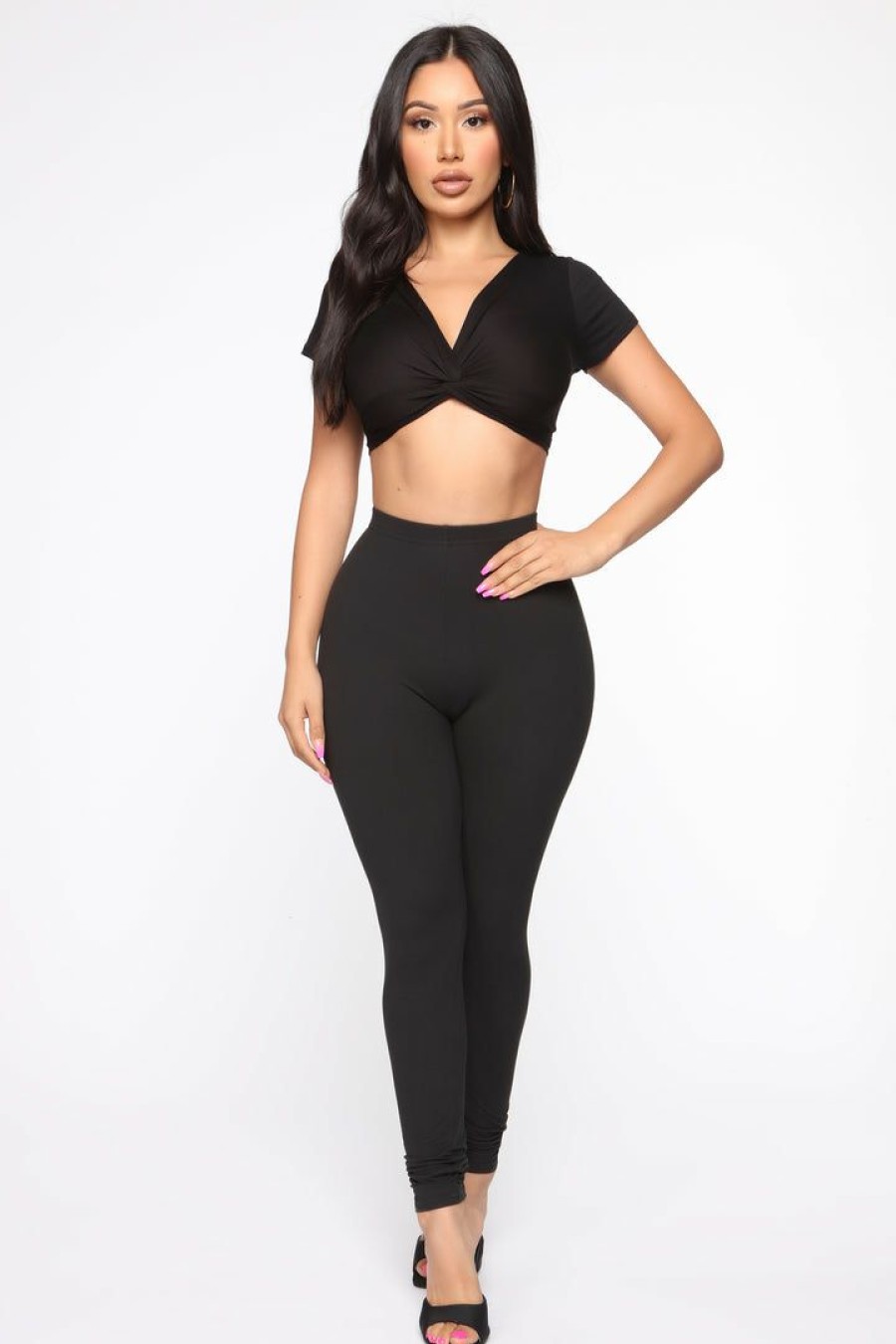 Leggings * | Deals Fashion Nova On The Daily Leggings Black