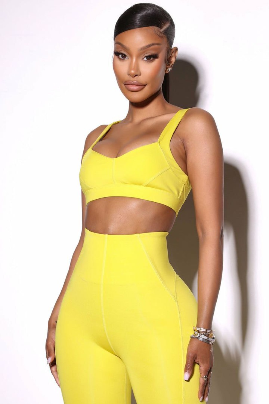 Activewear Tops * | Outlet Fashion Nova Activewear Tops Morph Rettig Sports Bra Electric Yellow