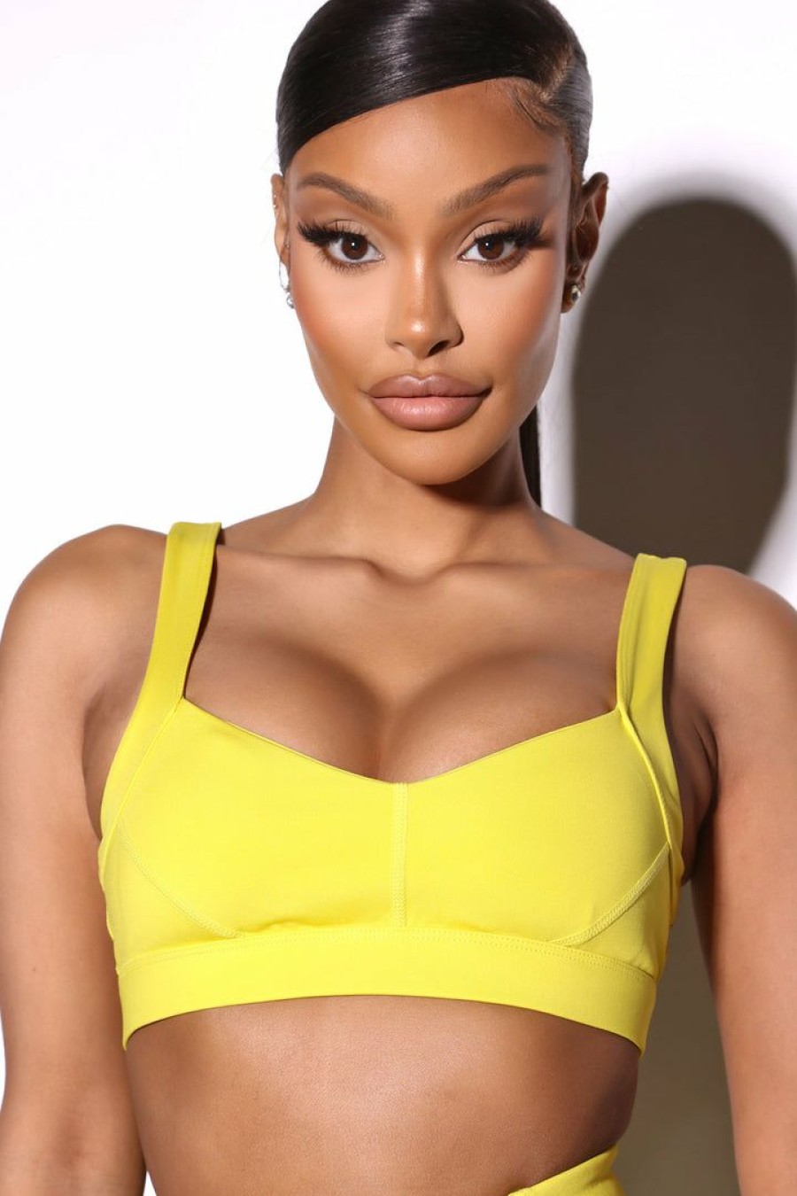 Activewear Tops * | Outlet Fashion Nova Activewear Tops Morph Rettig Sports Bra Electric Yellow