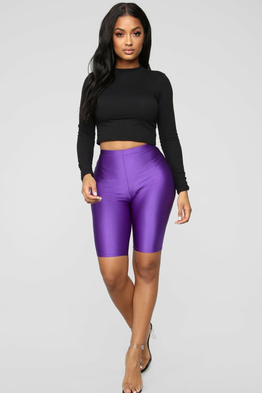 Biker Shorts * | Outlet Fashion Nova Curves For Days Biker Shorts Purple