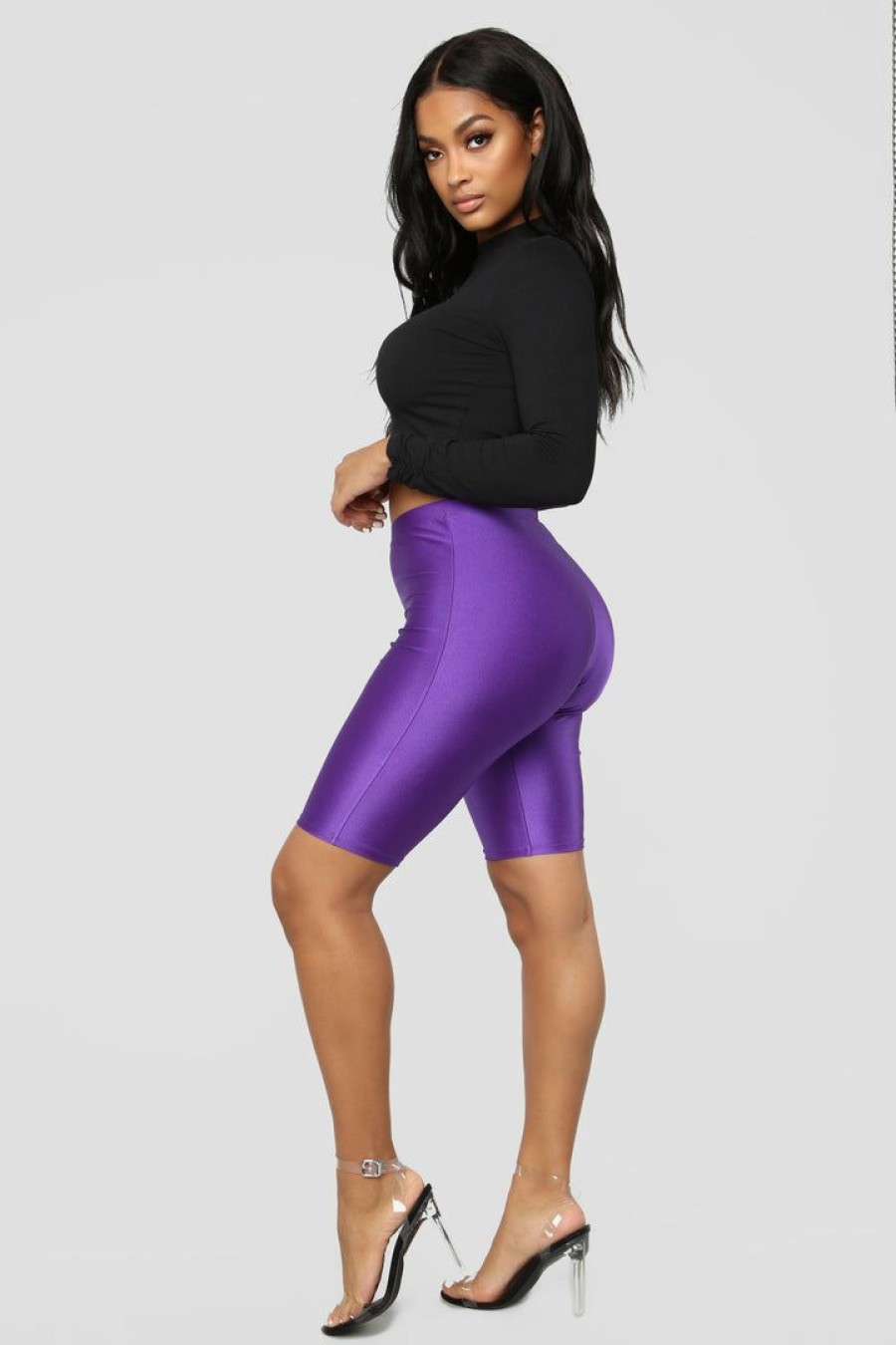 Biker Shorts * | Outlet Fashion Nova Curves For Days Biker Shorts Purple