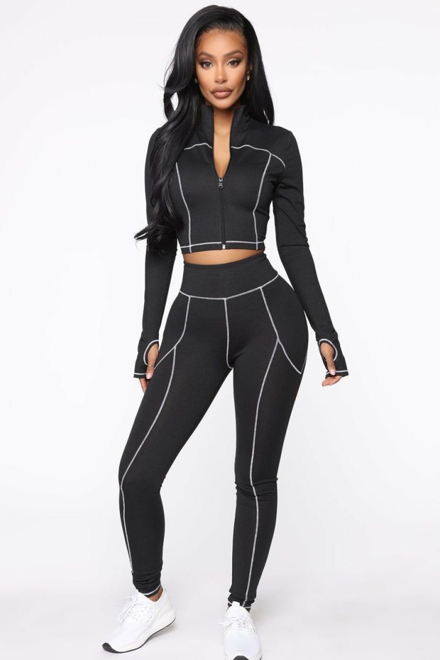 Leggings * | Top 10 Fashion Nova Contender Active Leggings In Power Flex Black/White