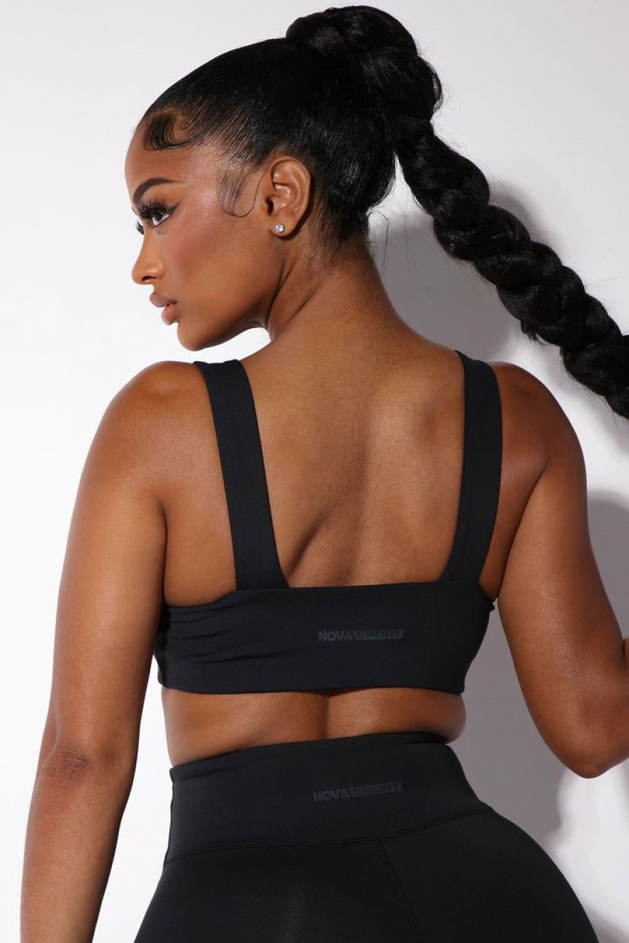 Activewear Tops * | Budget Fashion Nova Morph Gibbous Bra Top Black Activewear Tops