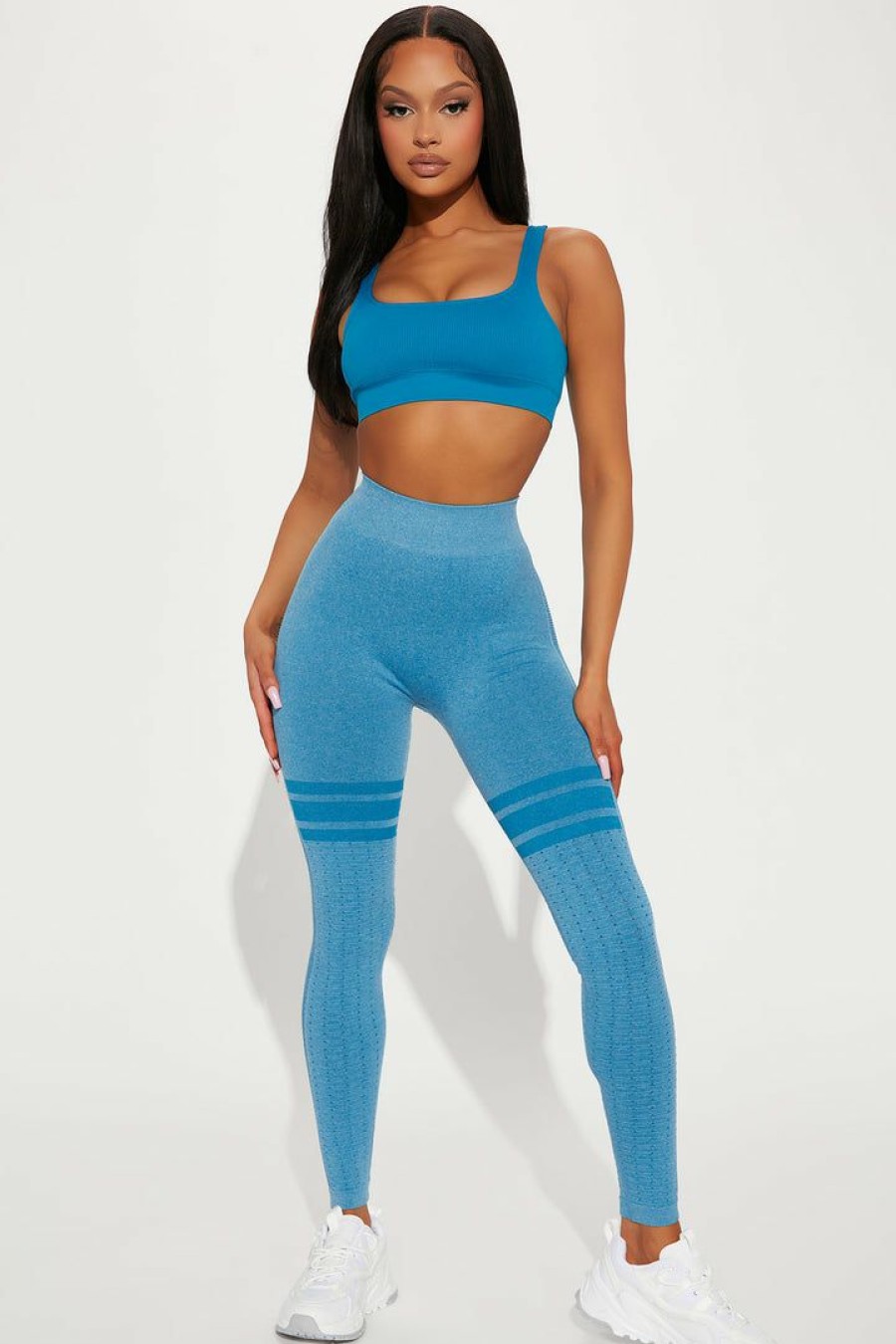 Sports Bras * | Buy Fashion Nova Stay Active Cropped Top Aqua Sports Bras