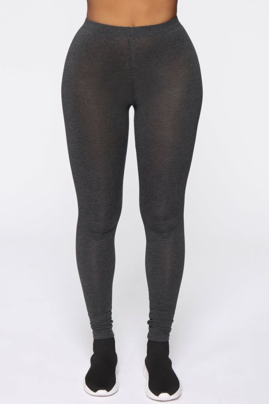 Leggings * | Outlet Fashion Nova Kim Basic Legging Charcoal Leggings