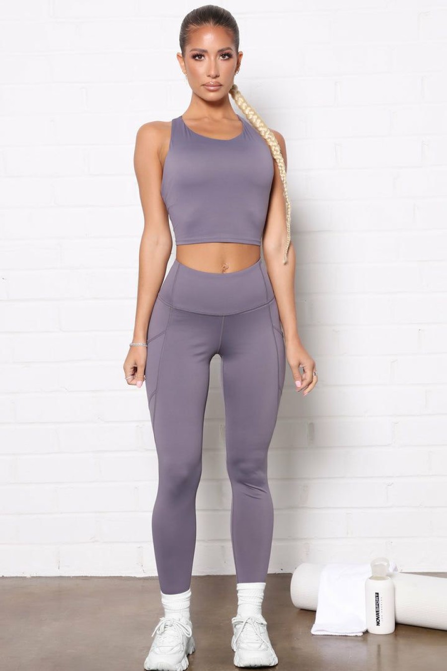 Activewear Tops * | Best Reviews Of Fashion Nova Essential Long Line Sports Bra In Sculpt Tech Lavender Activewear Tops