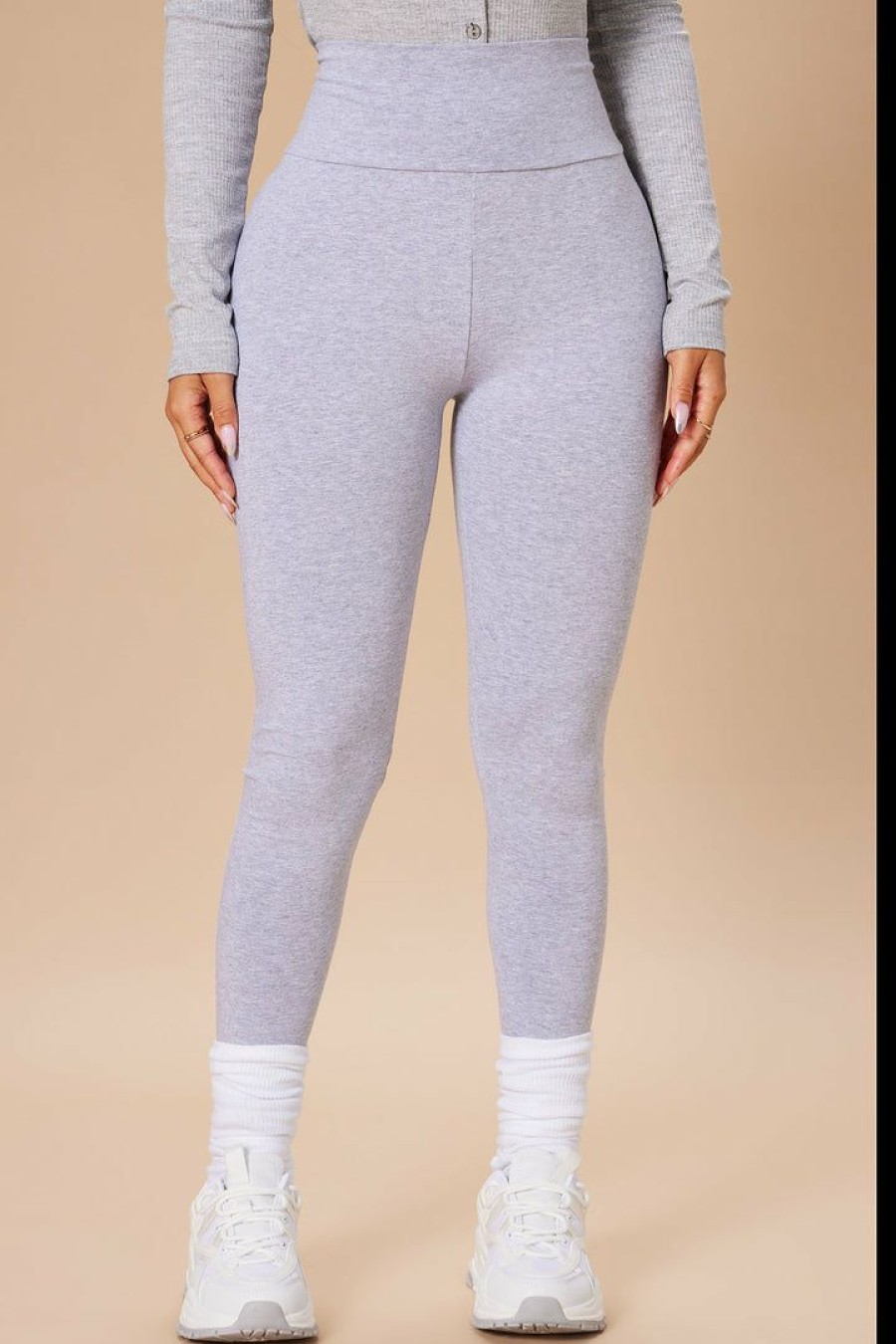 Leggings * | Top 10 Fashion Nova Leggings Running Around High Rise Legging Heather Grey