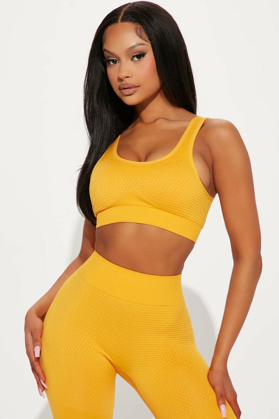 Sports Bras * | Cheap Fashion Nova Power Move Sports Bra Mustard