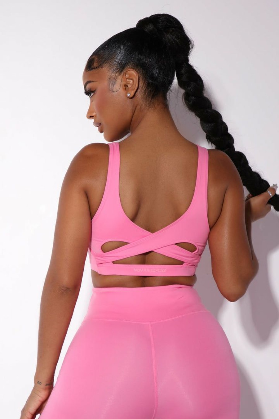 Activewear Tops * | Flash Sale Fashion Nova Sublime Balmer Bra Top Bubblegum Pink Activewear Tops