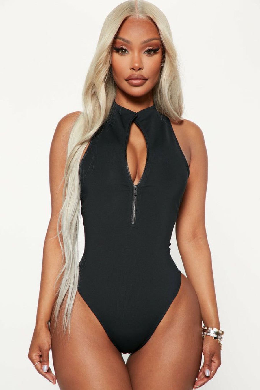 Activewear Tops * | Promo Fashion Nova Morph Albedo Bodysuit Black