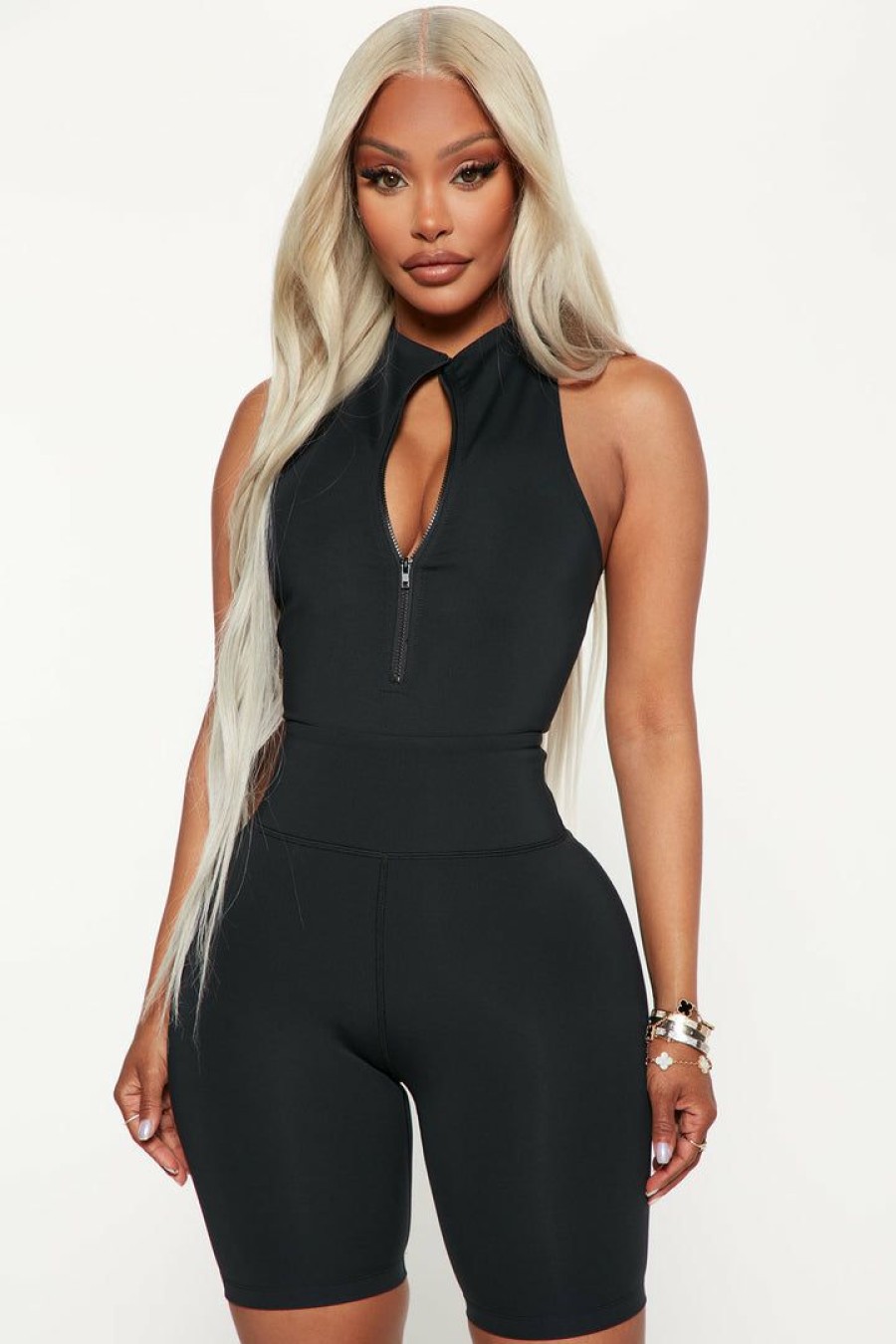 Activewear Tops * | Promo Fashion Nova Morph Albedo Bodysuit Black