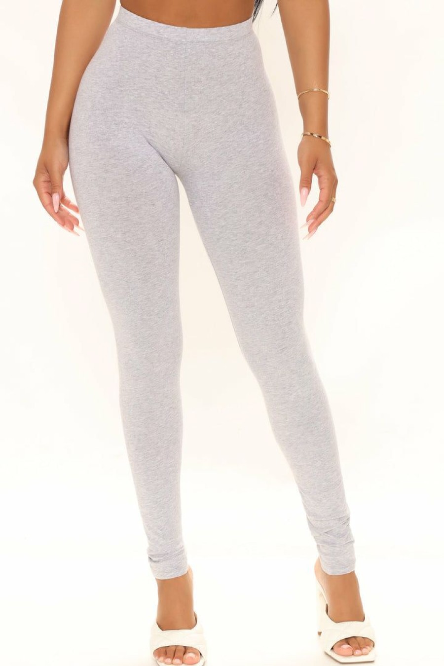 Leggings * | Hot Sale Fashion Nova Kim Basic Legging Heather Grey Leggings