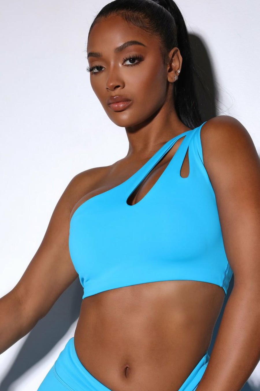 Activewear Tops * | Promo Fashion Nova Dazzle Ostro Sports Bra Cerulean