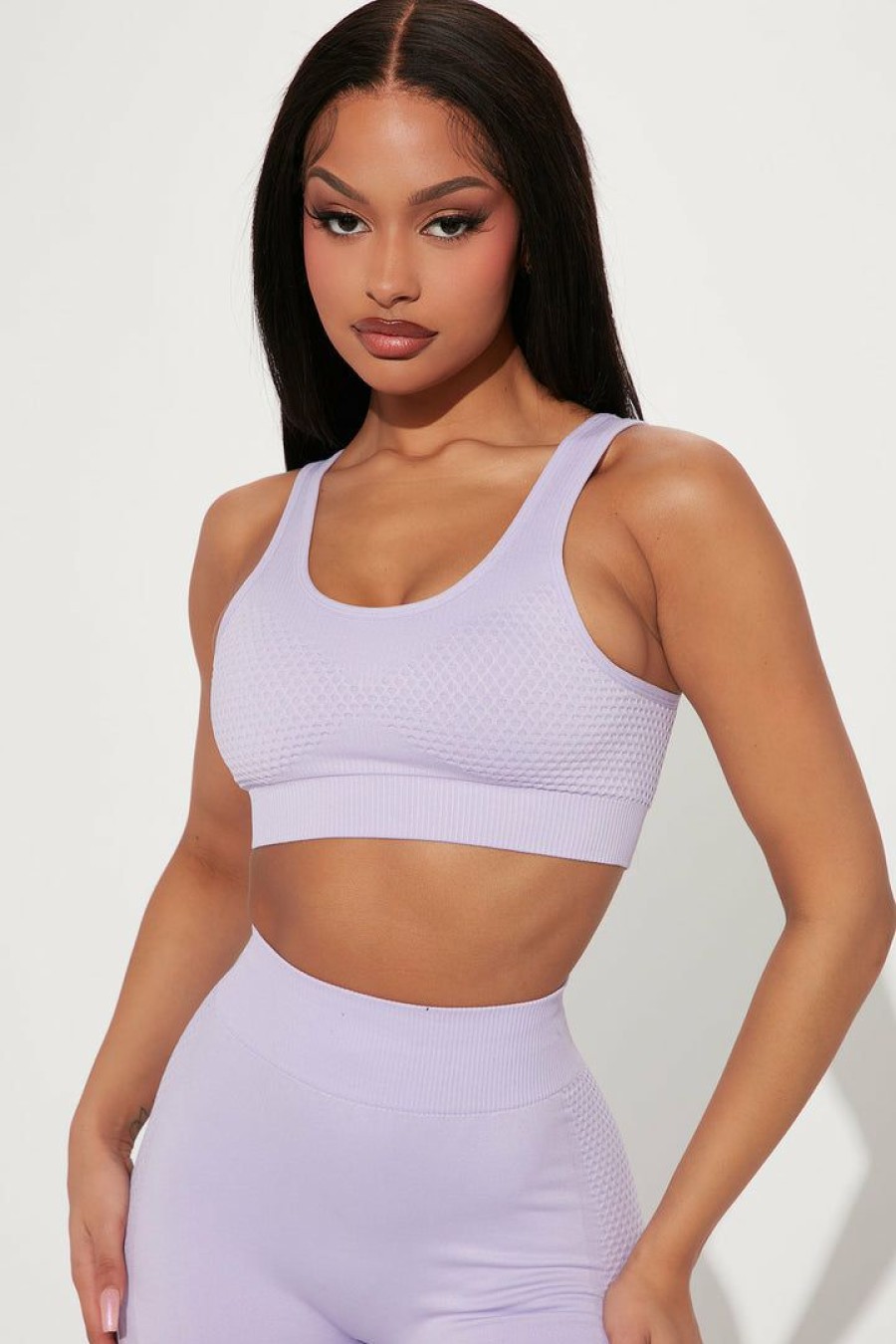 Sports Bras * | Best Deal Fashion Nova Power Move Sports Bra Lavender Sports Bras