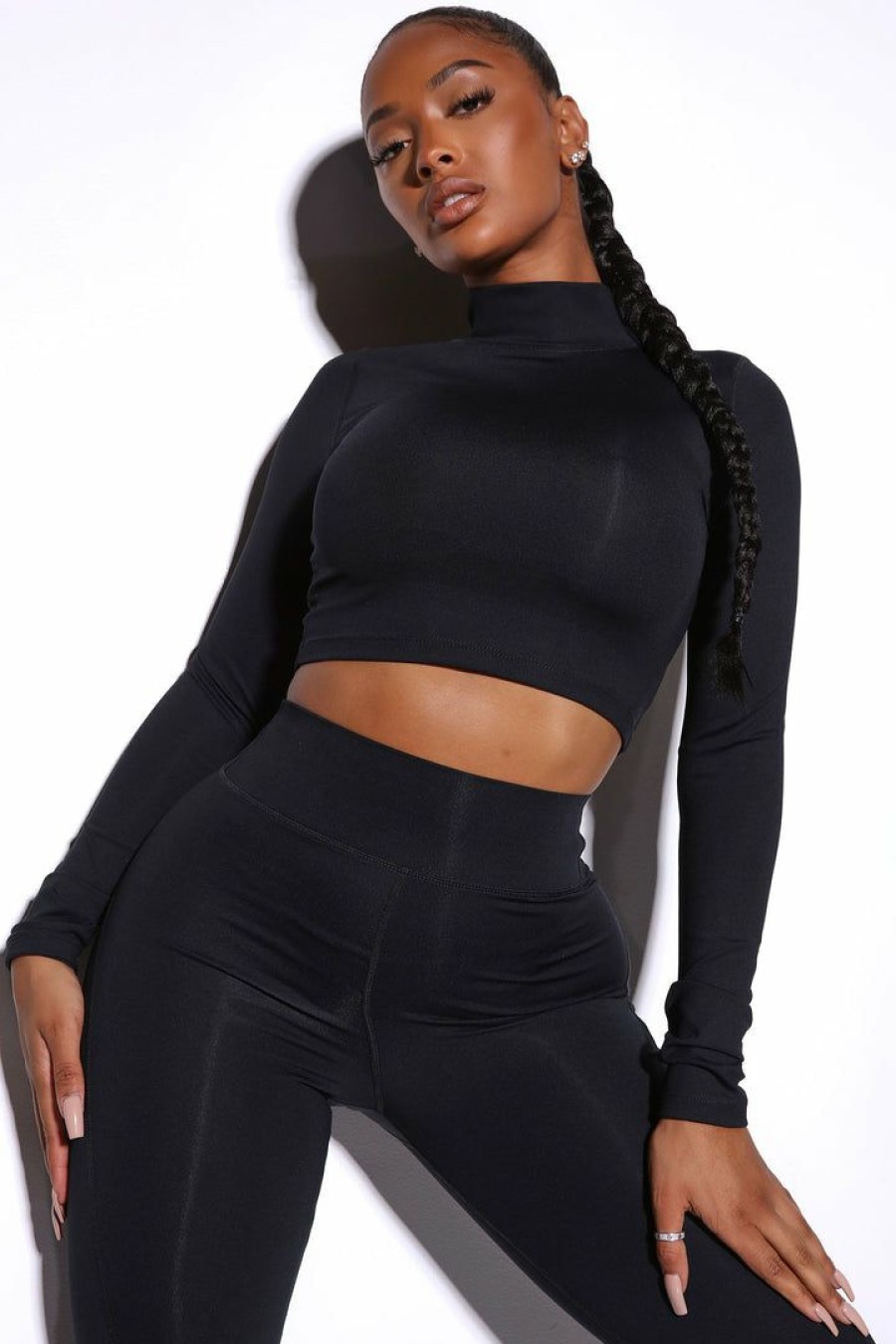 Activewear Tops * | Budget Fashion Nova Morph Callisto Top Black Activewear Tops