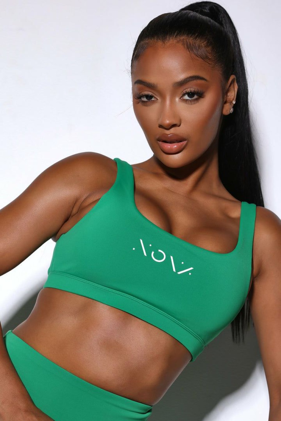 Activewear Tops * | Best Reviews Of Fashion Nova Activewear Tops Dazzle Bliztar Sports Bra Kelly Green