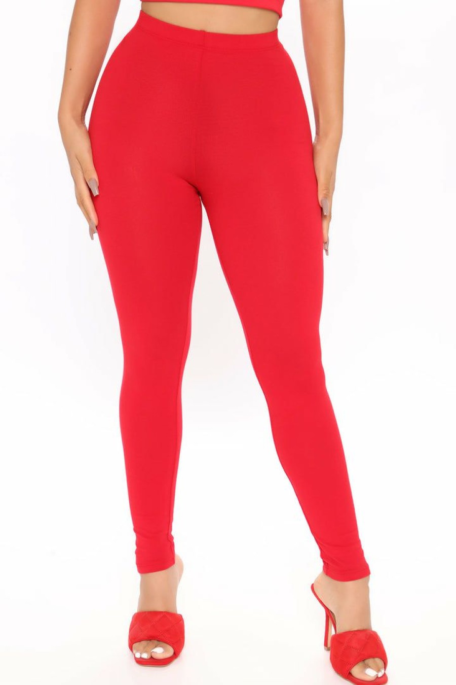 Leggings * | Deals Fashion Nova Lean On Me Leggings Red