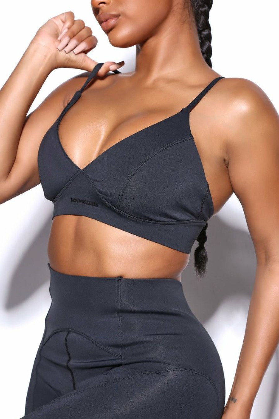 Activewear Tops * | Cheap Fashion Nova Activewear Tops Dazzle Demos Bra Black