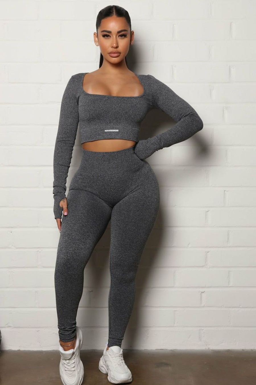 Activewear Tops * | Best Reviews Of Fashion Nova Activewear Tops Vital Goddess Long Sleeve In Infinity Seamless Black