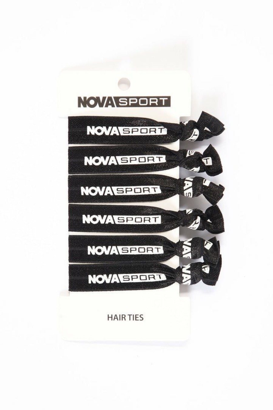 Accessories * | Wholesale Fashion Nova Nova Sport Elastic Hair Tie 6 Pack Black