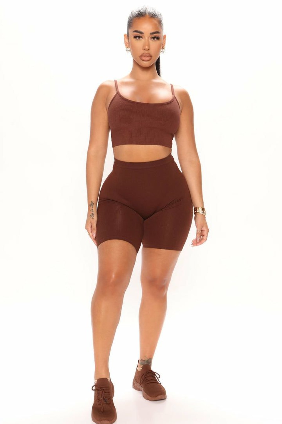 Biker Shorts * | Best Reviews Of Fashion Nova Effortless Seamless Biker Shorts Chocolate