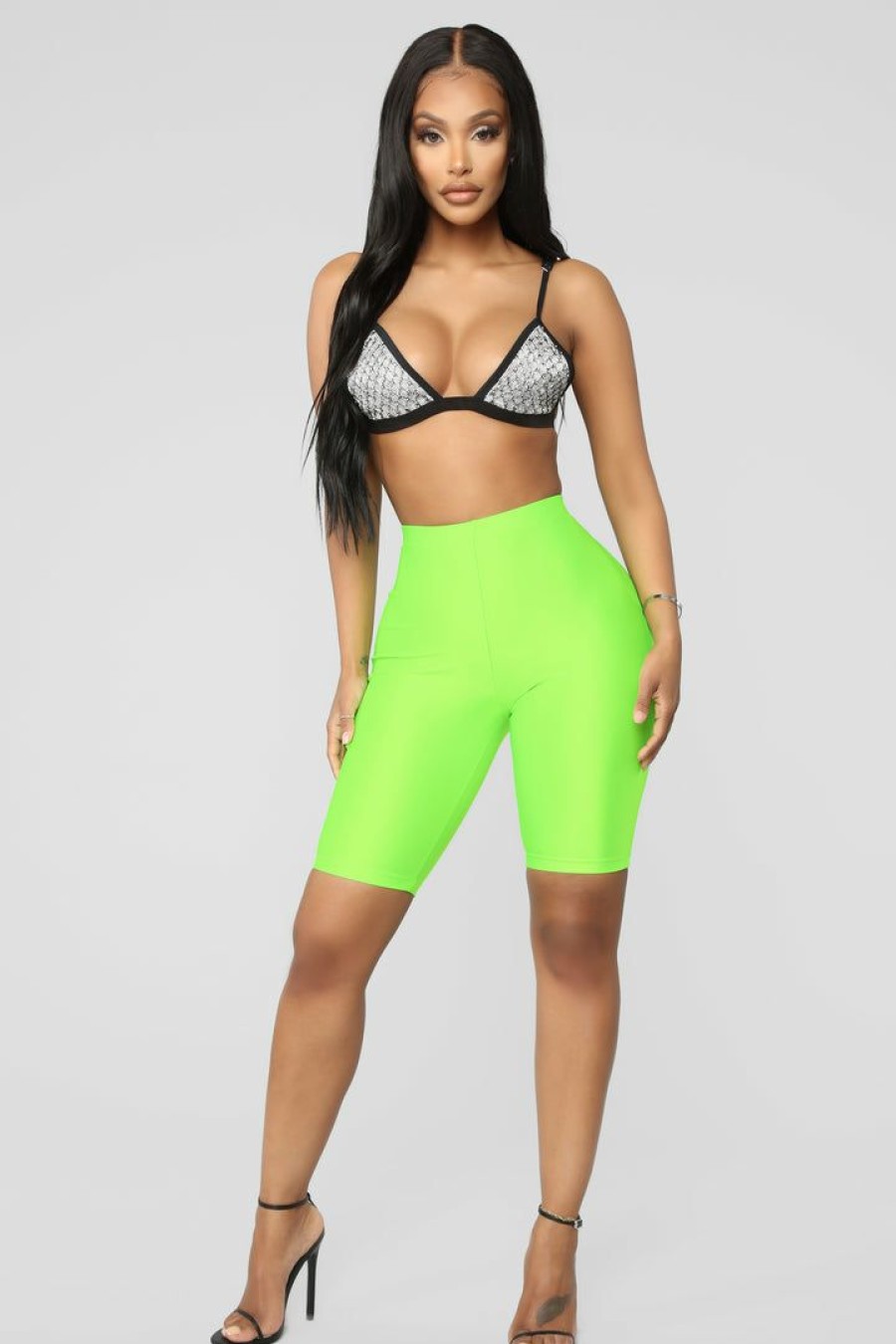 Biker Shorts * | Coupon Fashion Nova Curves For Days Biker Shorts Neon Green