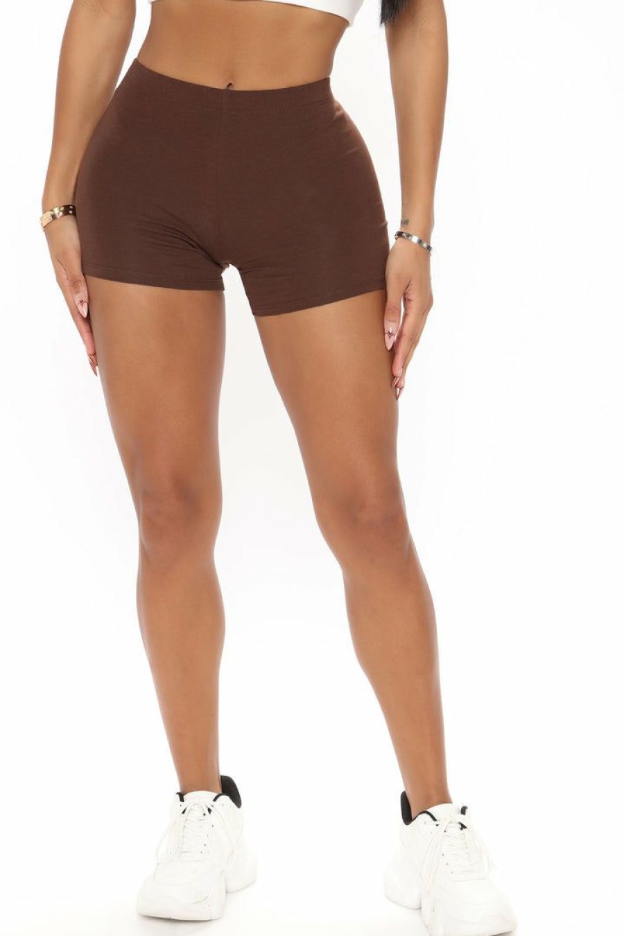 Biker Shorts * | Buy Fashion Nova Plain Jane Mini Shorts Chocolate Biker Shorts