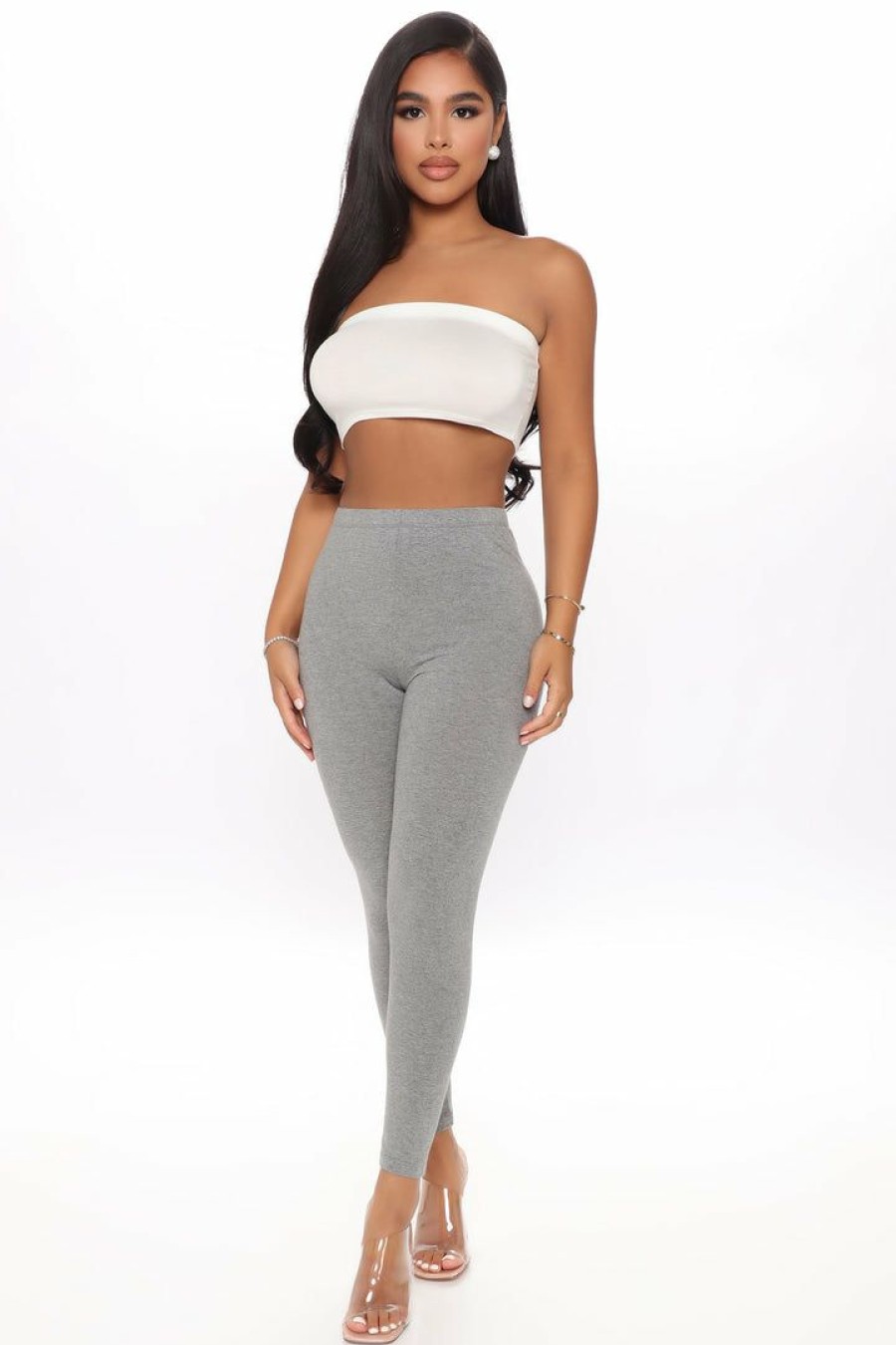 Leggings * | Promo Fashion Nova Lean On Me Leggings Heather Grey