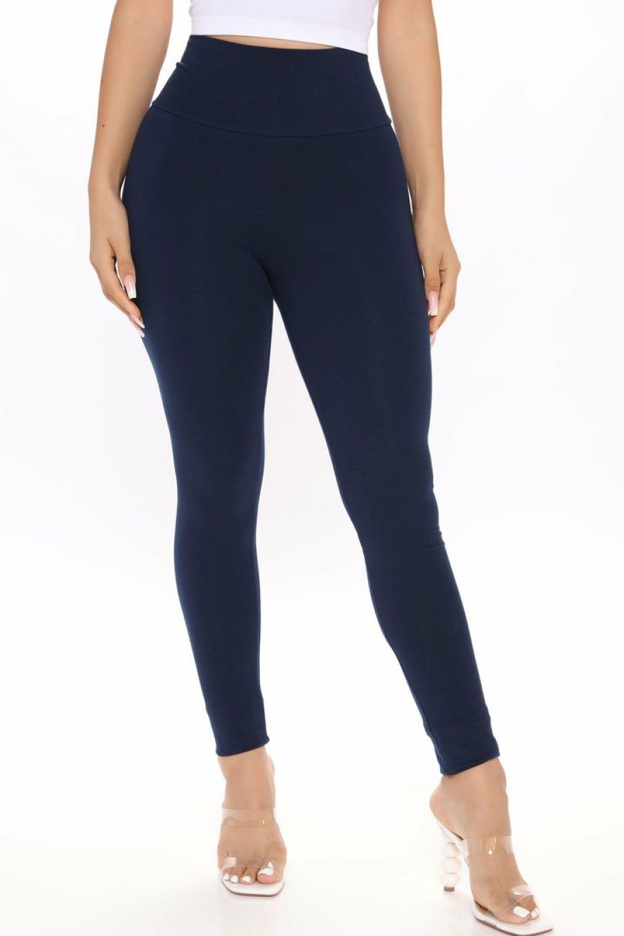 Leggings * | Brand New Fashion Nova Leggings Running Around High Rise Legging Navy