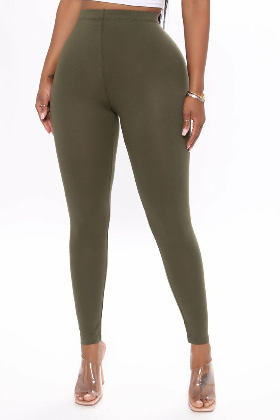 Leggings * | Top 10 Fashion Nova Lean On Me Leggings Olive