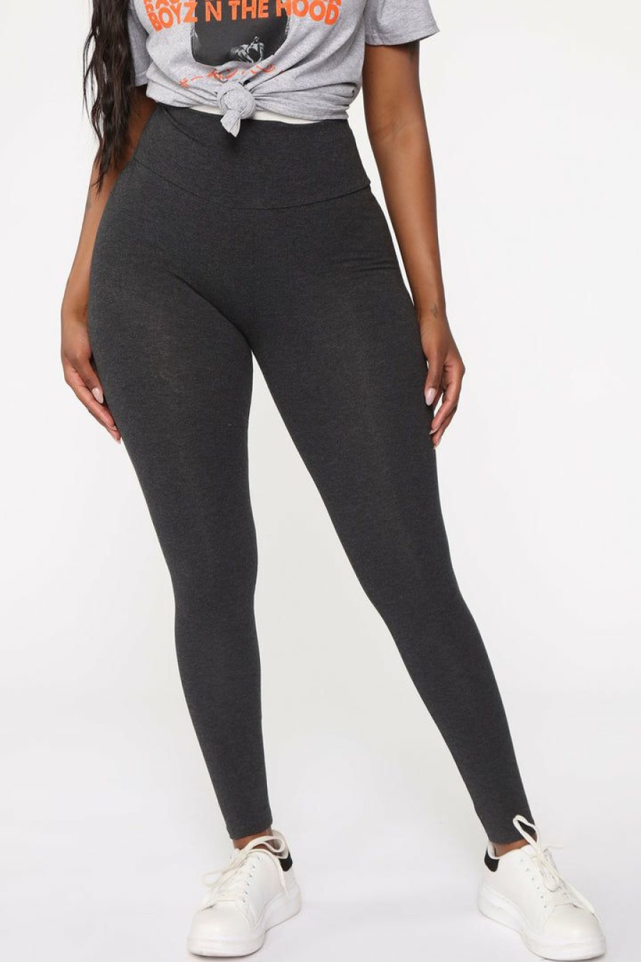 Leggings * | Brand New Fashion Nova Leggings Running Around High Rise Legging Charcoal