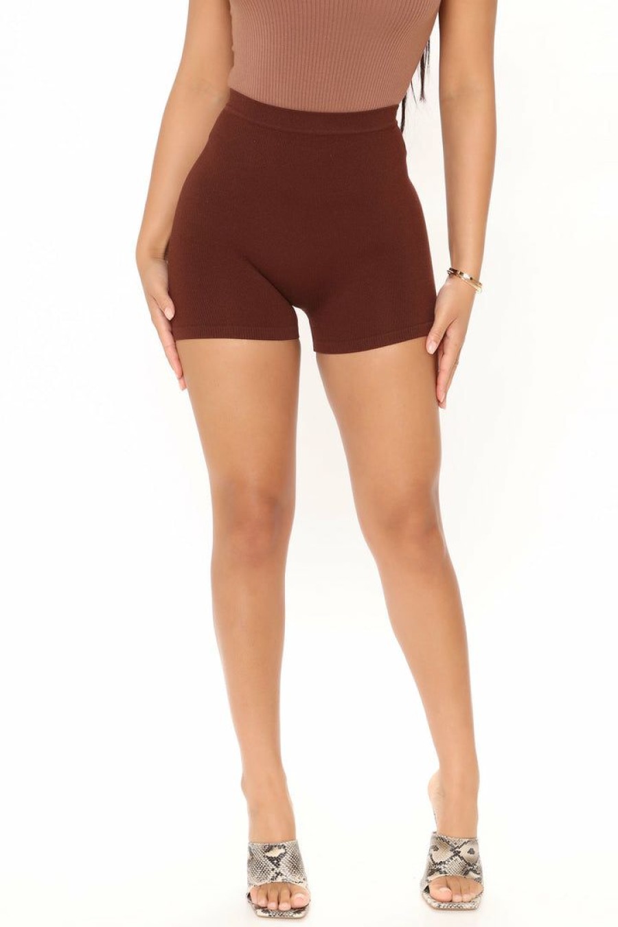 Biker Shorts * | New Fashion Nova Uncomplicated Seamless Shorts Chocolate Biker Shorts