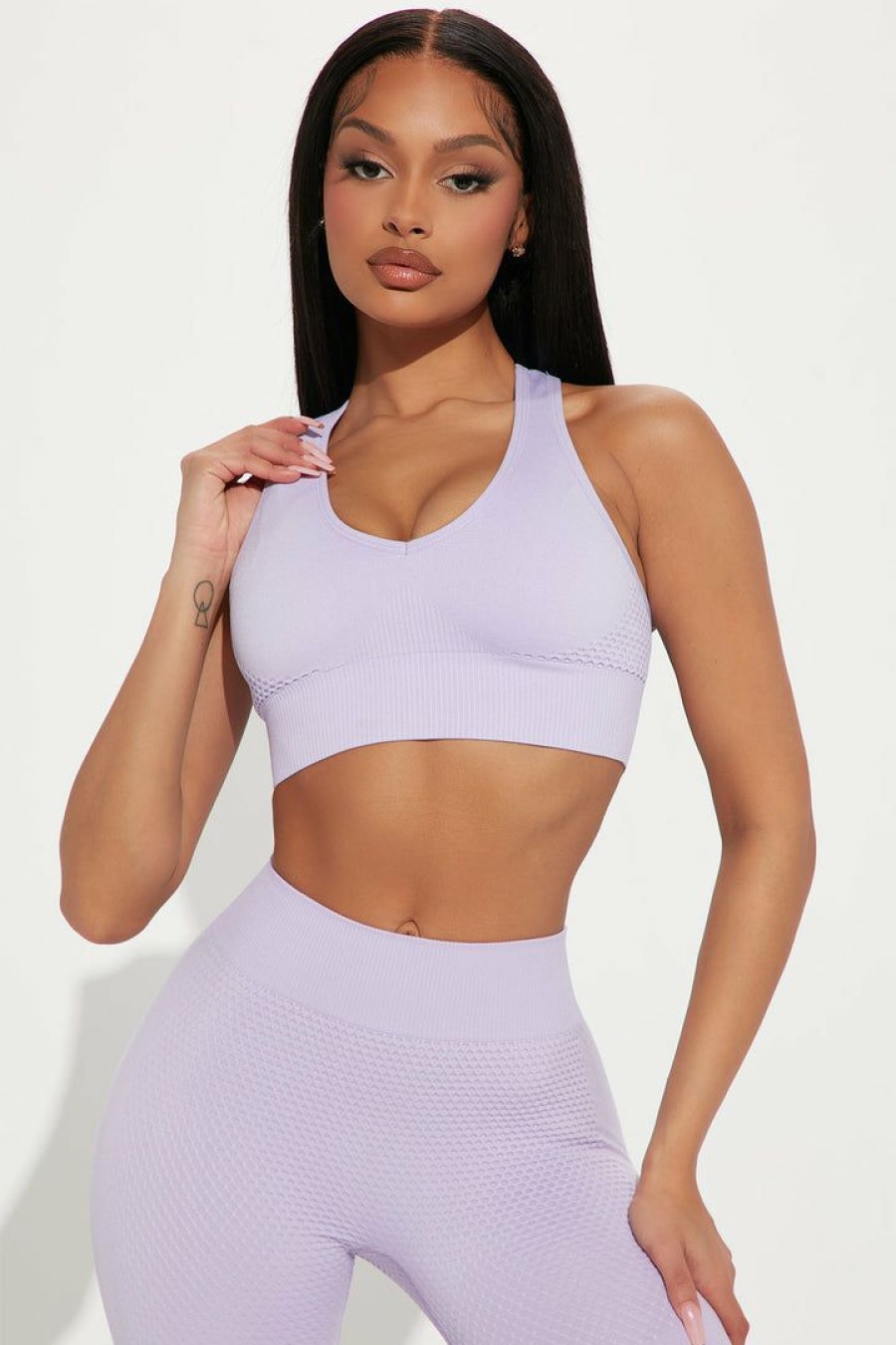 Sports Bras * | Budget Fashion Nova Wellness Seamless Sports Bra Lavender Sports Bras