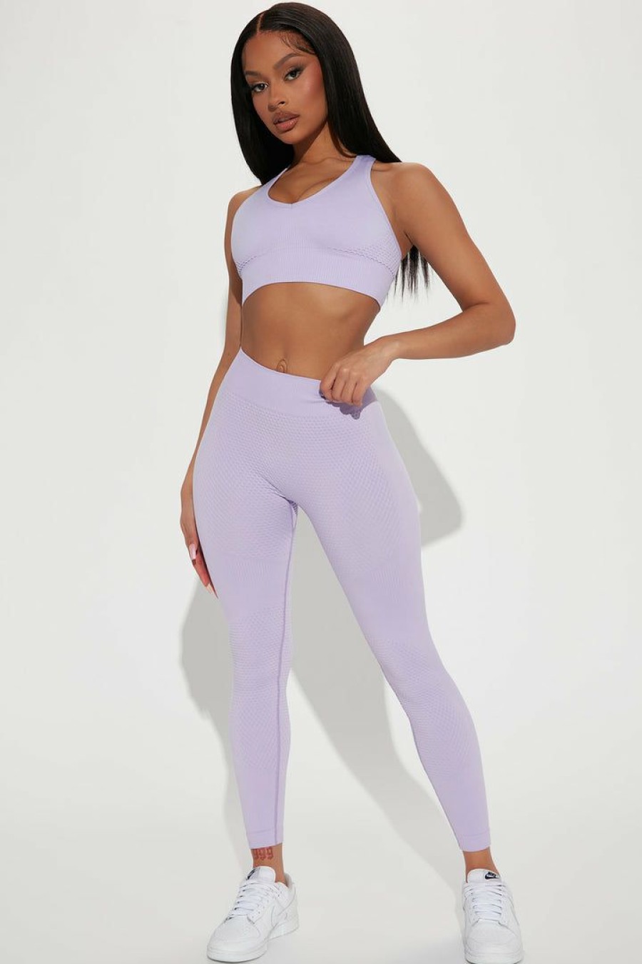 Sports Bras * | Budget Fashion Nova Wellness Seamless Sports Bra Lavender Sports Bras