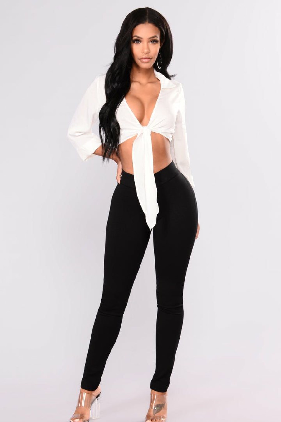 Leggings * | Cheapest Fashion Nova Leggings Sealed Envelope Ponte Pants Black