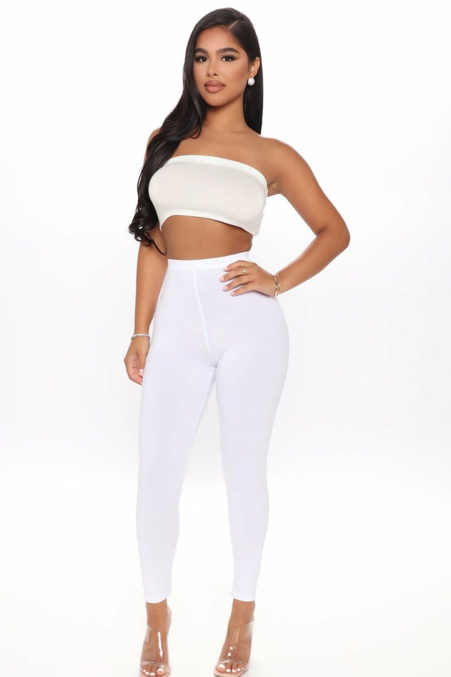 Leggings * | Top 10 Fashion Nova Lean On Me Leggings White