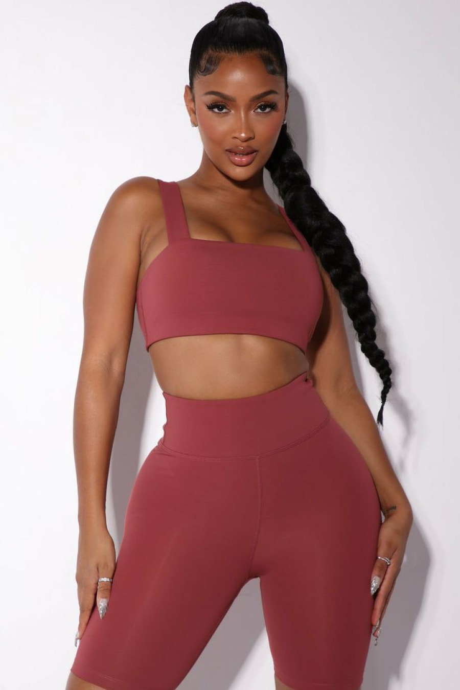 Activewear Tops * | Coupon Fashion Nova Morph Gibbous Bra Top Dusty Rose Activewear Tops