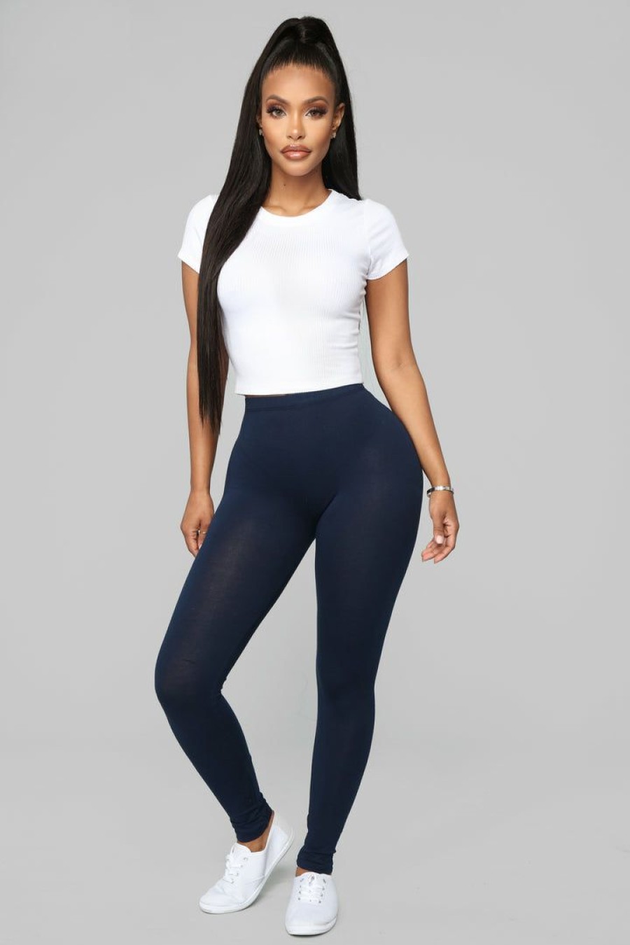 Leggings * | Flash Sale Fashion Nova Kim Basic Legging Navy