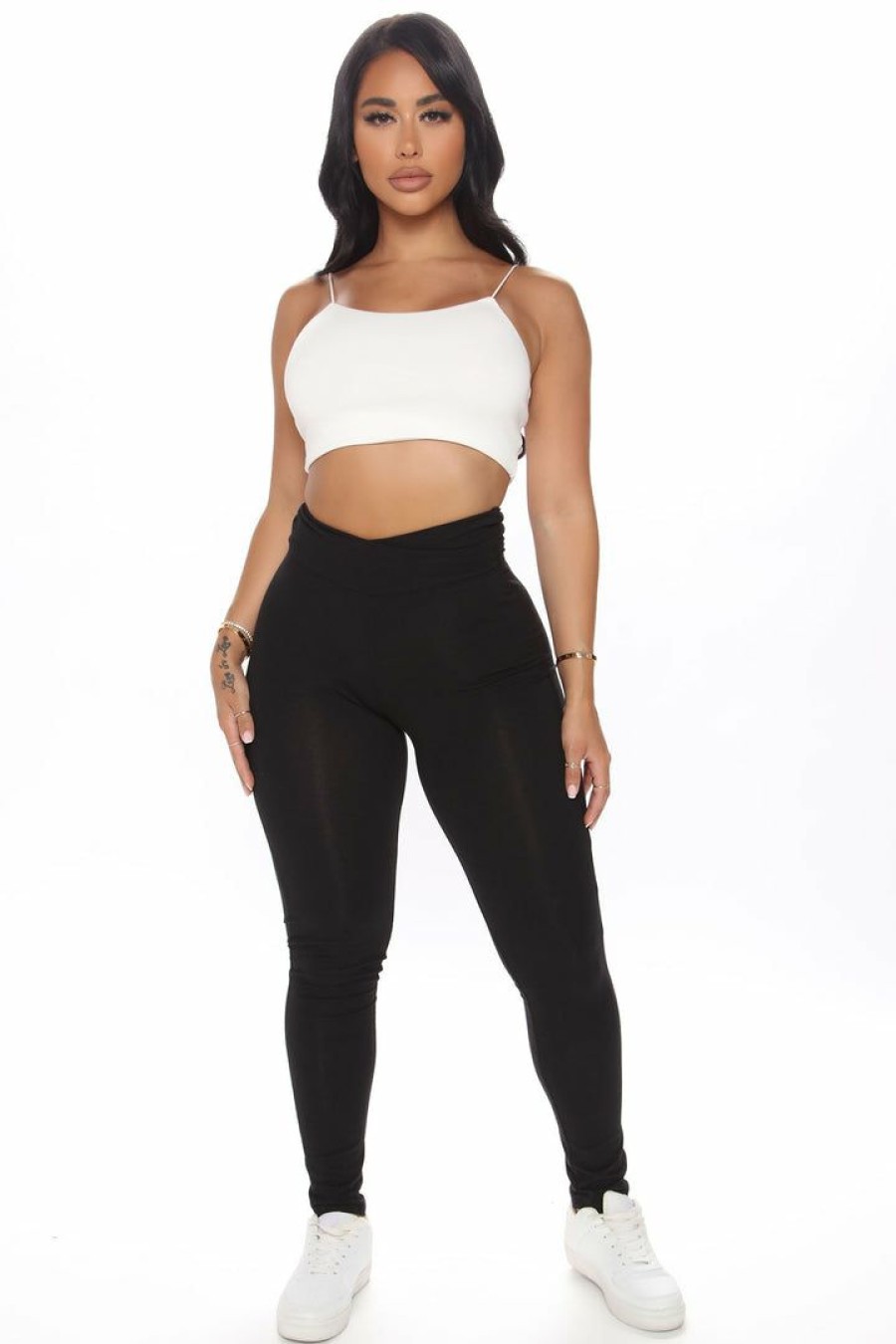 Leggings * | Flash Sale Fashion Nova Caught Off Guard Legging Black Leggings