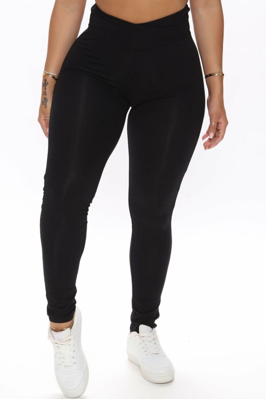 Leggings * | Flash Sale Fashion Nova Caught Off Guard Legging Black Leggings